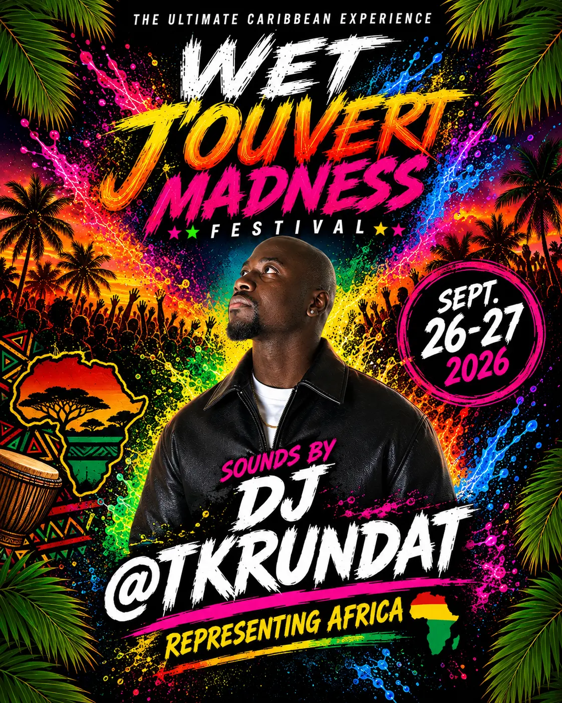 DJ TKRunDat representing Africa at Wet J'Ouvert Madness Festival